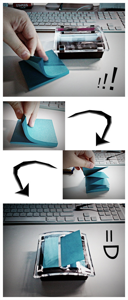 Challenge: Get The Post-it Note Stack That's One Sided To Come Out Of The Alternating Dispenser.Mission