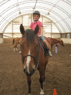 love-smiles-horses-bailey:  Seuss during campsthis little girl asks to ride Seuss everyday, he’s so good for her! 