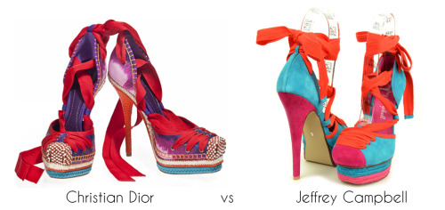 Designer wars: Dior Tahiti Platform Pump $1550 vs. Jeffrey Campbell Munroe Pump $150Jeffery Campbell