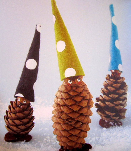 Pine Cone Gnomes. From  Every Day’s a Holiday: Year-Round Crafting with Kids, seen on the Naughty Se