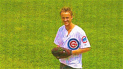 feltgasm: Tom Felton throws out the first pitch at Friday’s Cubs-Astros game 