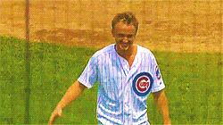 feltgasm: Tom Felton throws out the first pitch at Friday’s Cubs-Astros game 