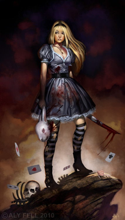 Porn Pics bittersweetart:  Bad Alice by Aly Fell 