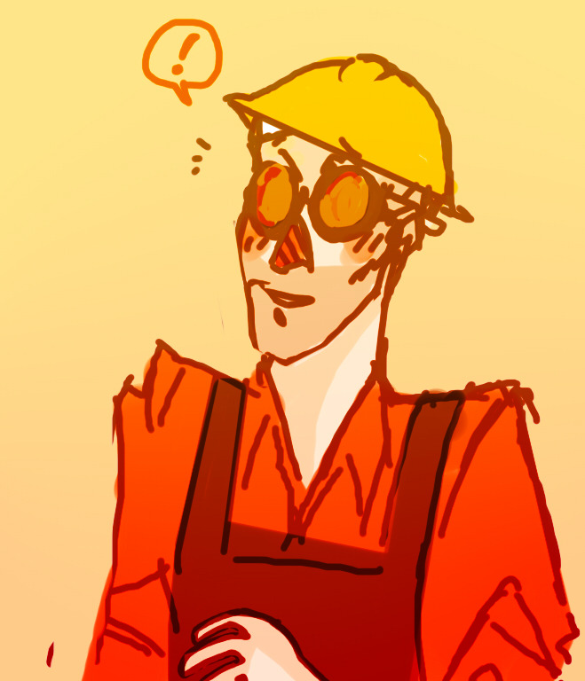 snierp:  quick engie sketch while I wait for my family to wake up so we can leave