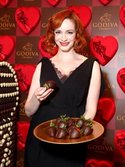 Christina Hendricks feeding me chocolate