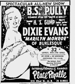 Dixie Evans..   Aka. &ldquo;marilyn Monroe Of Burlesque&rdquo; Promo Ad