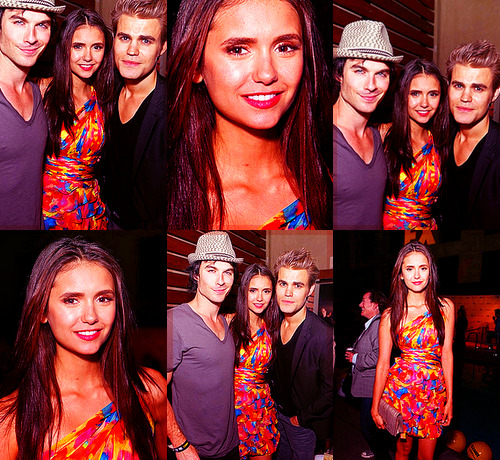 fyesvampirediaries:Paul Wesley, Nina Dobrev and Ian Somerhalder at the Maxim Celebrates FX party - J