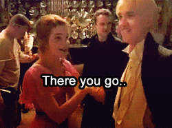 thebeautyofsolitude:   Tom: Now, I will bow my hand and Hermione will take it.. Emma: