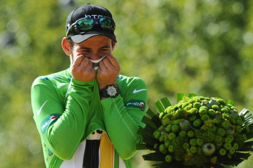 fuckyeahcycling: Tour de France 2011 (via Green Jersey Of Best Sprinter, Britain’s Mark Cavend