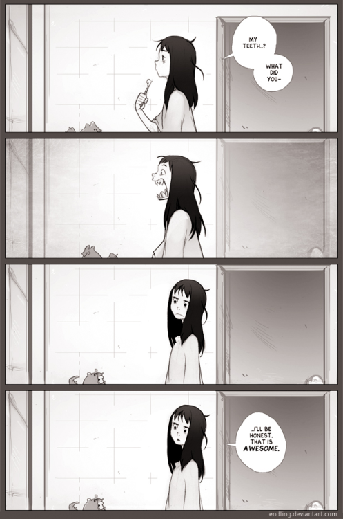 mechanical-leo: intrajanelle: dreaminglestrade: Teef by Endling This is my favorite comic ever.