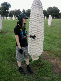senet:  misusedmuse:  Guys. Guys. IT IS A FREAKING CONCRETE CORN ON THE COB. IT IS AN ENTIRE FIELD OF THEM. ALL OVER THE PLACE. JUST RANDOMLY. I DON’T… I AM… I JUST… NO WORDS.   OHMYGODCORN. 