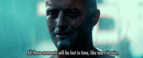 hoynofollo:  La frase “like tears in rain”, que es lo más conocido de la pelicula,