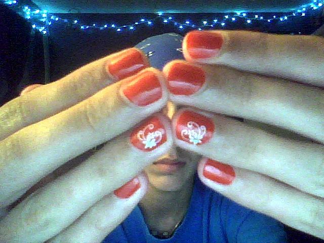 The best picture I could get of my nails.  I feel so uncomfortable posting this,