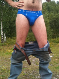 Gayundies:  Here’s Me Enjoying The Sun In My Blue Alick Alexander Undies. It’s