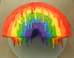 scrotumcoat:  dripping rainbow cake for analparade