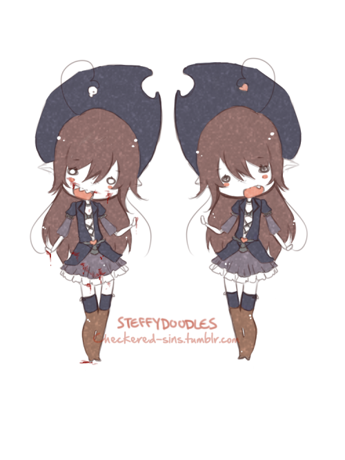 checkered-sins:  OC of steffydoodles http://steffydoodles.tumblr.com/ Sorry this is just a doodle, I will upload a better one later~  Oh my goodness ;_; You didn’t have too! This is just too darn cute! You drew her perfectly! I seriously love your