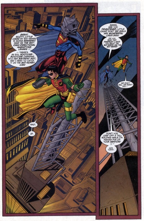 gothamcrazed:Superboy #85, art by Pascual FerryFucking brilliant.Kon trollin&rsquo; Tim.  T