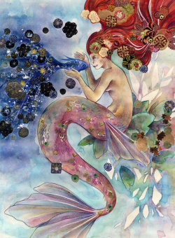 danceabletragedy:    The mermaid and fish at night 