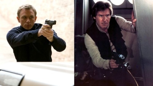 The clothes, the women, the firepower – who really stands tall?
Help us figure out who would win a fight: James Bond or Han Solo
BOND VS. HAN