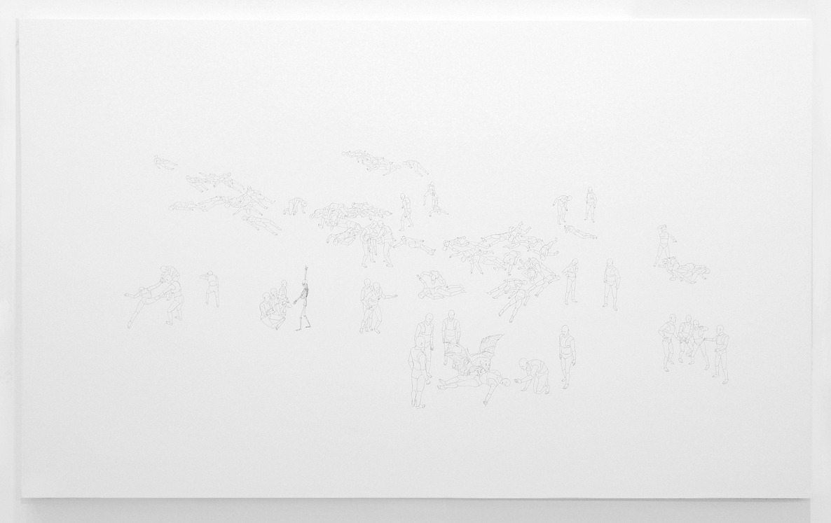  Dimitris Baboulis, Untitled, 2008, acrylic and ink on wood, 120x220 cm. 