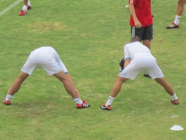 Dark briefs with white shorts.