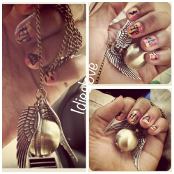 Did my nails, got my golden snitch, going to see Harry Potter tonight! Finally!! :)