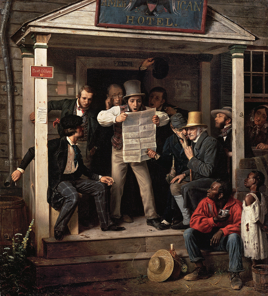 vaxhuvuden:  Richard Caton Woodville - War News from Mexico [1848] 