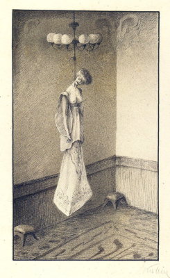 ericpenington:  Alfred Kubin, Madam, or Modern  Chandelier Decoration, 1900-1901.