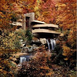 enochliew:  Fallingwater by Frank Lloyd Wright has been voted the most important building of the 20th century in a poll conducted by the American Institute of Architects, doing rather well for a building that leaks and was not structurally sound. 