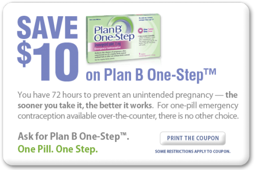 kabukigirl:  basedemily:  fuckyeahsexeducation:  letuscomparemythologies:  In case any of my followers need this: Click here or on the picture above to get a coupon to save บ on Plan B One-Step.  Also, you can click here to print a card that you