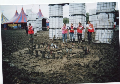 wellie-henge, glastonbury 2011, dance villiage