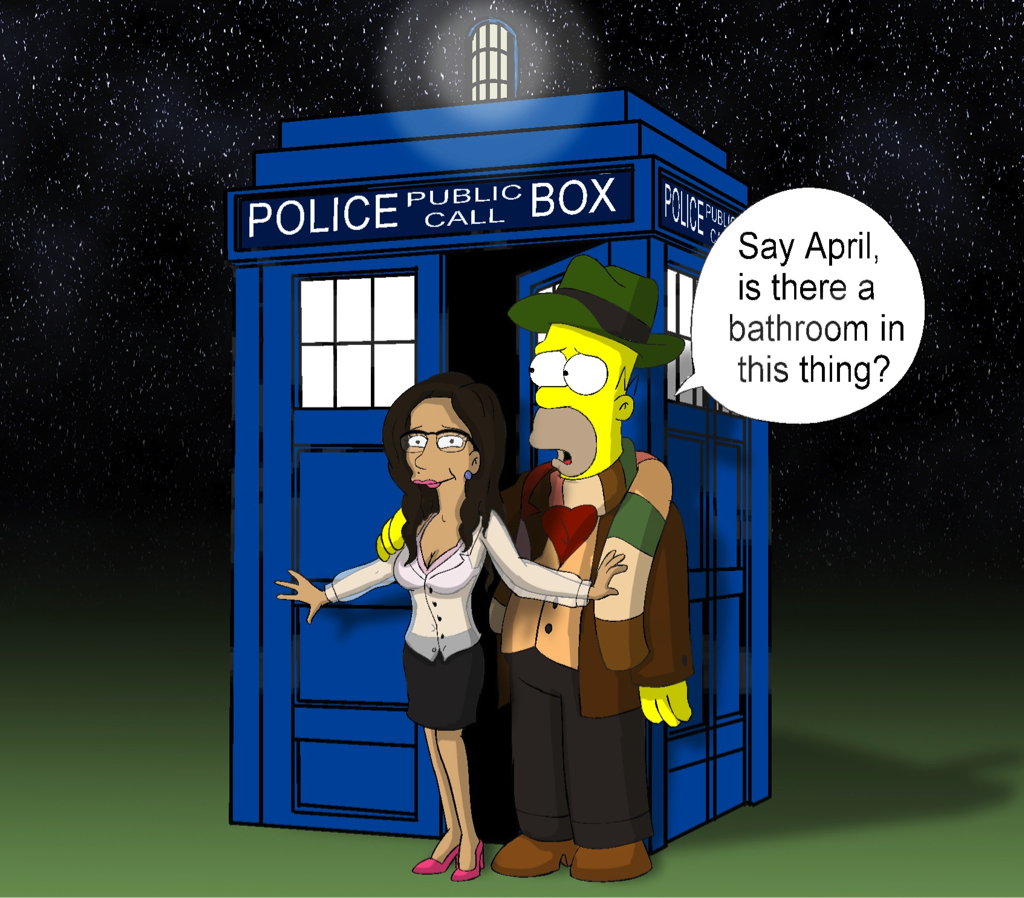 One of my super totally awesome fans made this for me! Me and Simpsons Doctor Who!