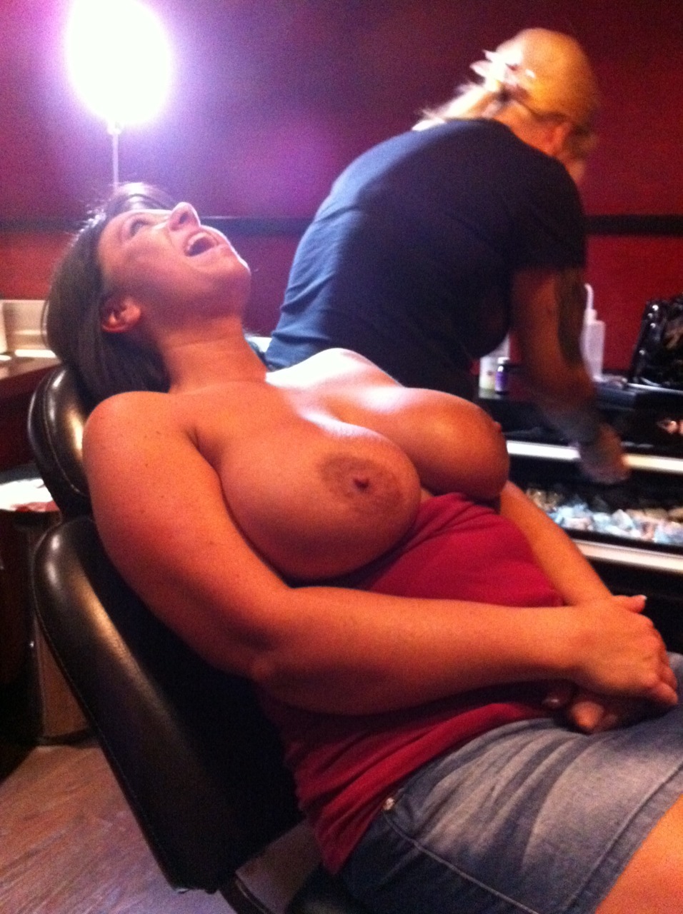 hotwifekristine:  I just got done getting my nipples piercedâ€¦.. I love them..