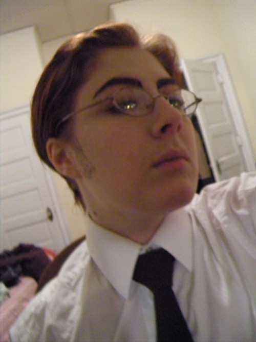 ((I’m not sure why some are magically being shoved sideways…does anyone know? D: )) Found some old photos from a class project where we had to crossdress and take pictures