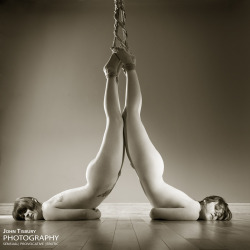  johntisbury:  Tied Twins Models are Azteria and Clover, rope work and photography by John Tisbury  www.johntisbury.co.uk 