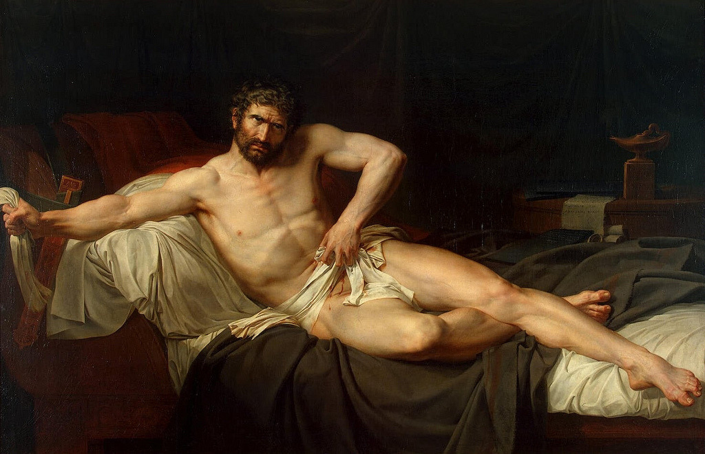 vaxhuvuden:  Guillaume Lethiere - Death of Cato of Utica [1795] 