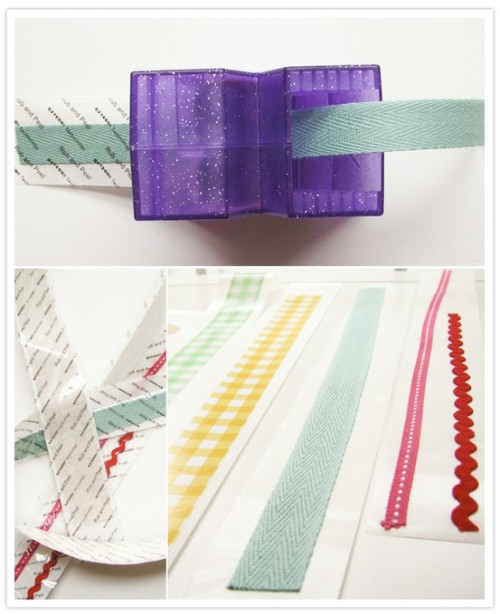 DIY Fabric Tape. Earlier I posted on how to make fabric tape. I just found this tutorial that may no