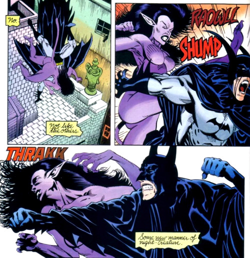 Bruce Wayne as vampire!Batman vs Selina Kyle as a were-cat.