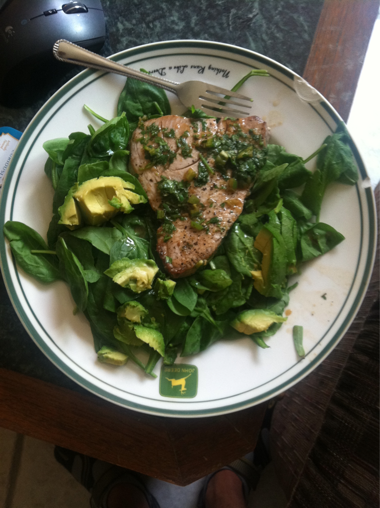 This was a chili-lime infusion with pan seared Ahi over spinnich and some extra stuff