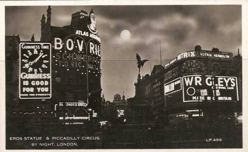 Piccadilly Circus, London Date Unknown …in a kind of underground Piccadilly Circus of the sou