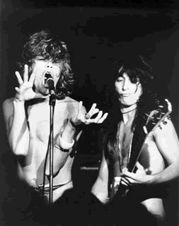 1973 David and Johnny performing with the New York Dolls at Max&rsquo;s.  Photo by Bob Grue