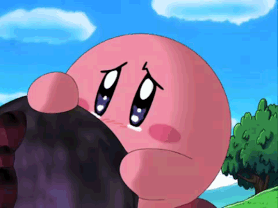 Animated gif of Kirby crying