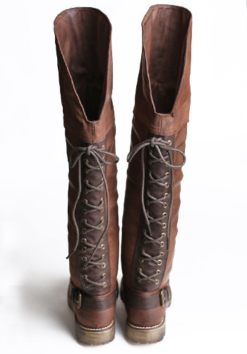 Rumplestilz Brown Boots. Spotted at Threadsence here for $89. 