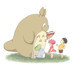 skysignal:  Totoro and Ponyo crossover by