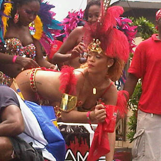 chaelaforever:Rihanna at Kadooment in Barbados <3lol, guess she’s taking part in the festiv