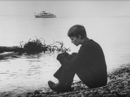 thegorgeoushussy:   Mia Farrow on the shore of Lake Geneva 