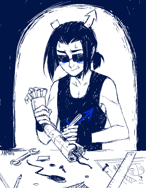 xamag-homestuck:A pitiful try to make Equius look his age.God, things like this are such a pain in a