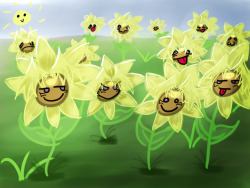 dancingphantom:  MY YAMI MALIK SUNFLOWER GARDEN I WOULD TOTALLY FROLIC IN THIS LIKE A BAMF XD This was inspired by a comment I made on one of my old drawings on deviantart, it was something about yami malik’s hair looking like a sunflower XD or I’m