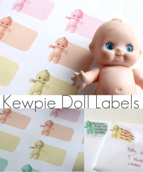 Free Printable Kewpie Doll Labels. Found at My Poppet here.  Go to her site and follow download inst