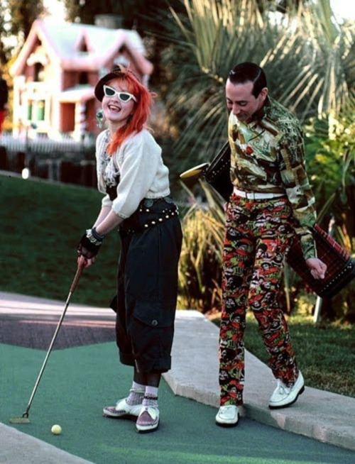 suicideblonde:  Cyndi Lauper and PeeWee Herman 